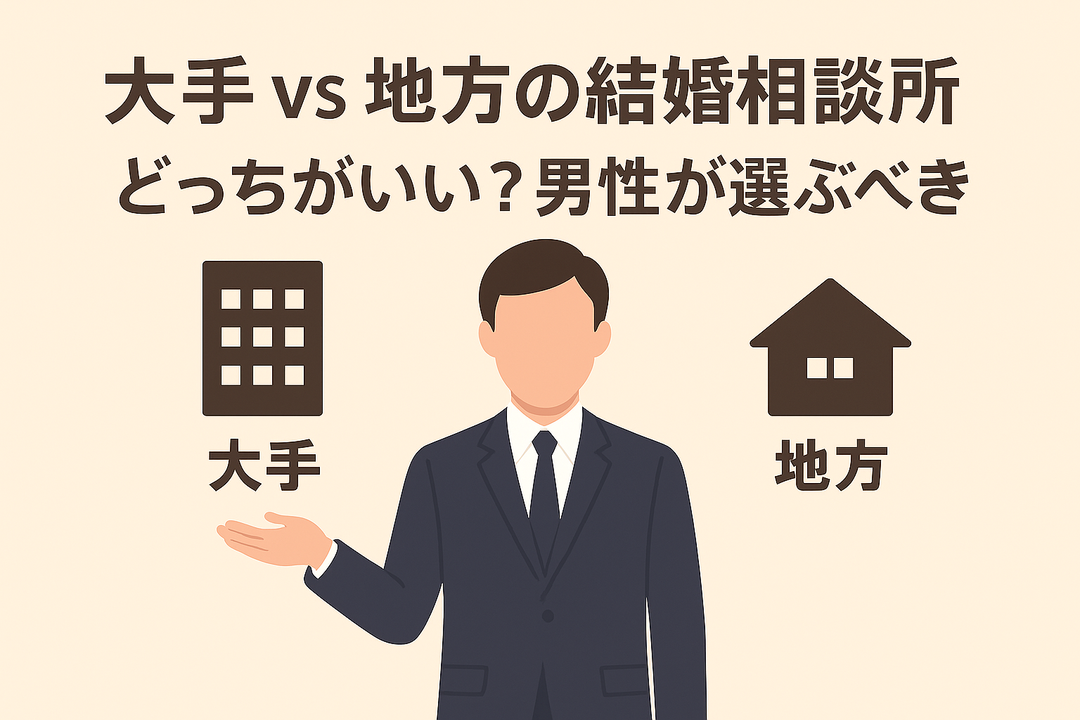 大手 vs 地方の結婚相談所 どっちがいい？男性が選ぶべきは？