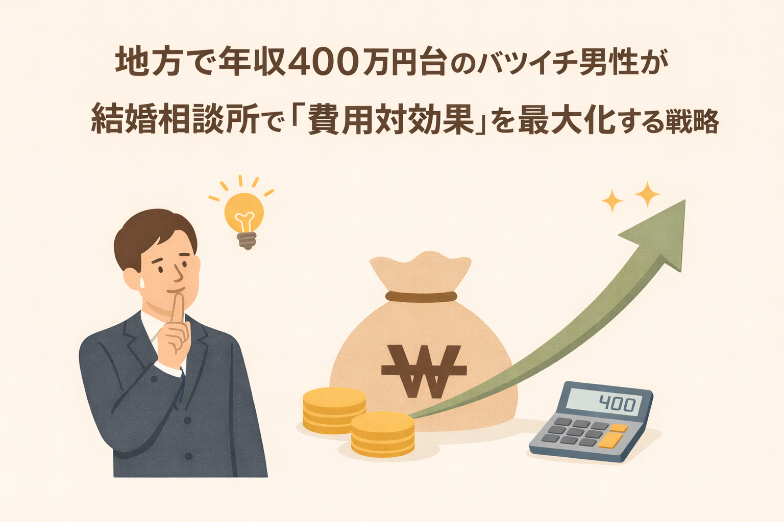 地方で年収400万円台のバツイチ男性が結婚相談所で「費用対効果」を最大化する戦略