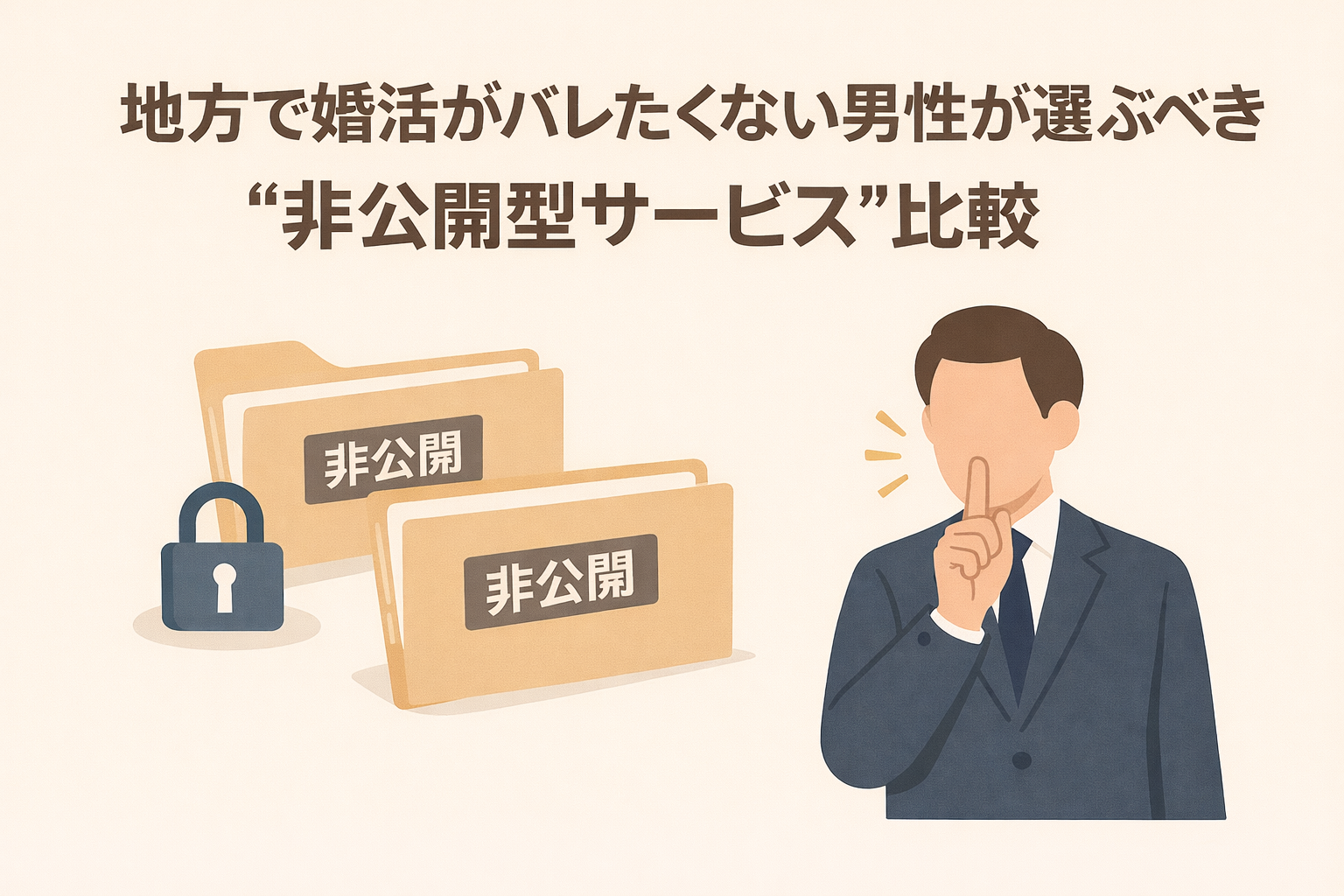 地方で婚活がバレたくない男性が選ぶべき“非公開型サービス”比較