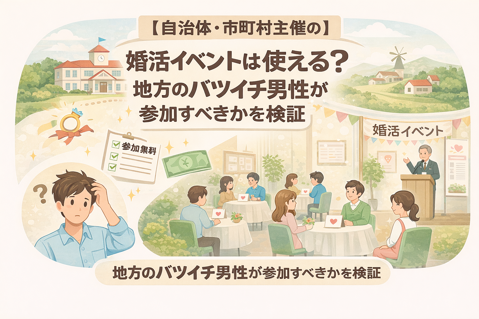 自治体・市町村主催の婚活イベントは使える？地方のバツイチ男性が参加すべきかを検証