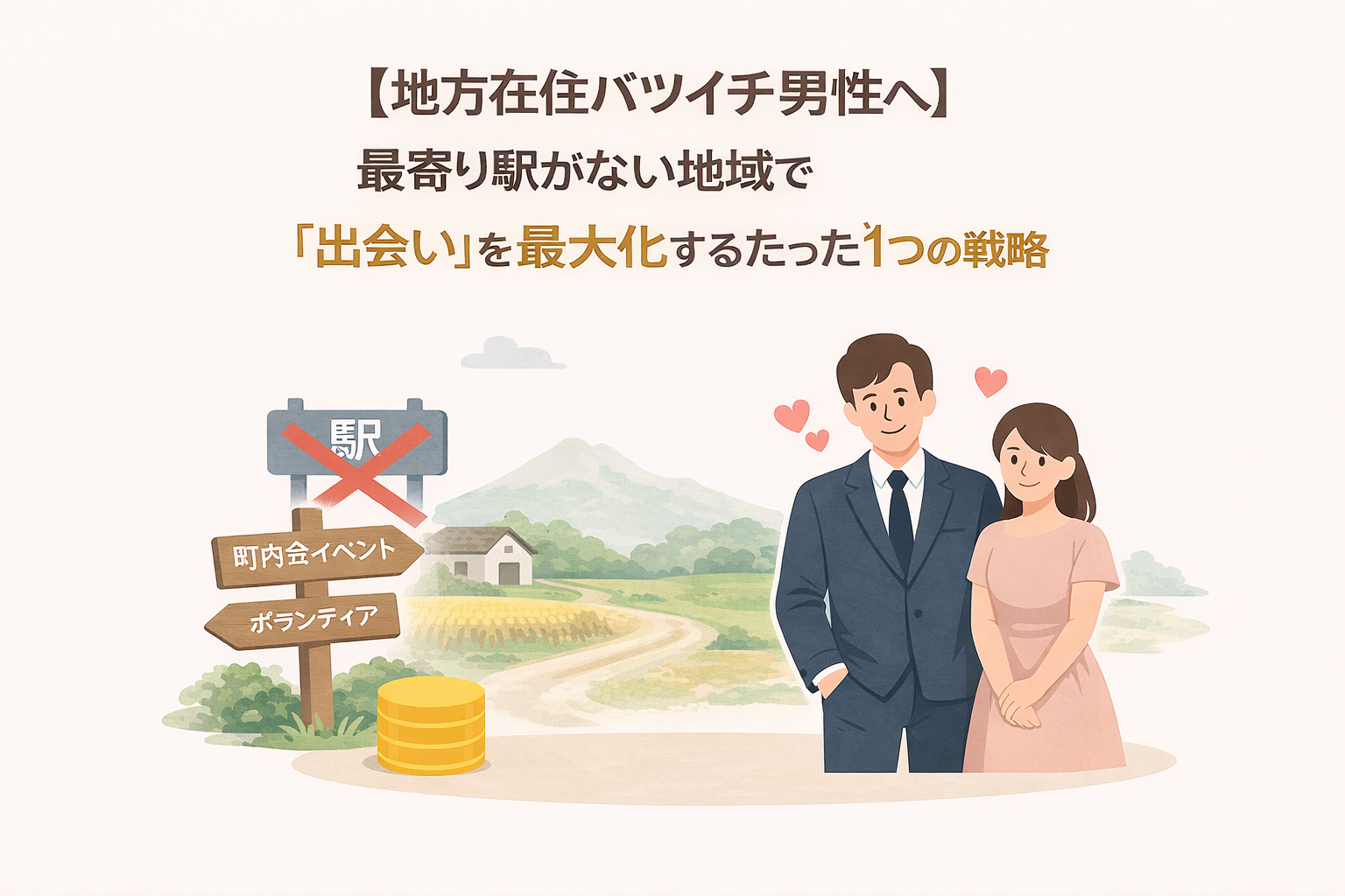 【地方在住バツイチ男性へ】最寄り駅がない地域で「出会い」を最大化するたった1つの戦略