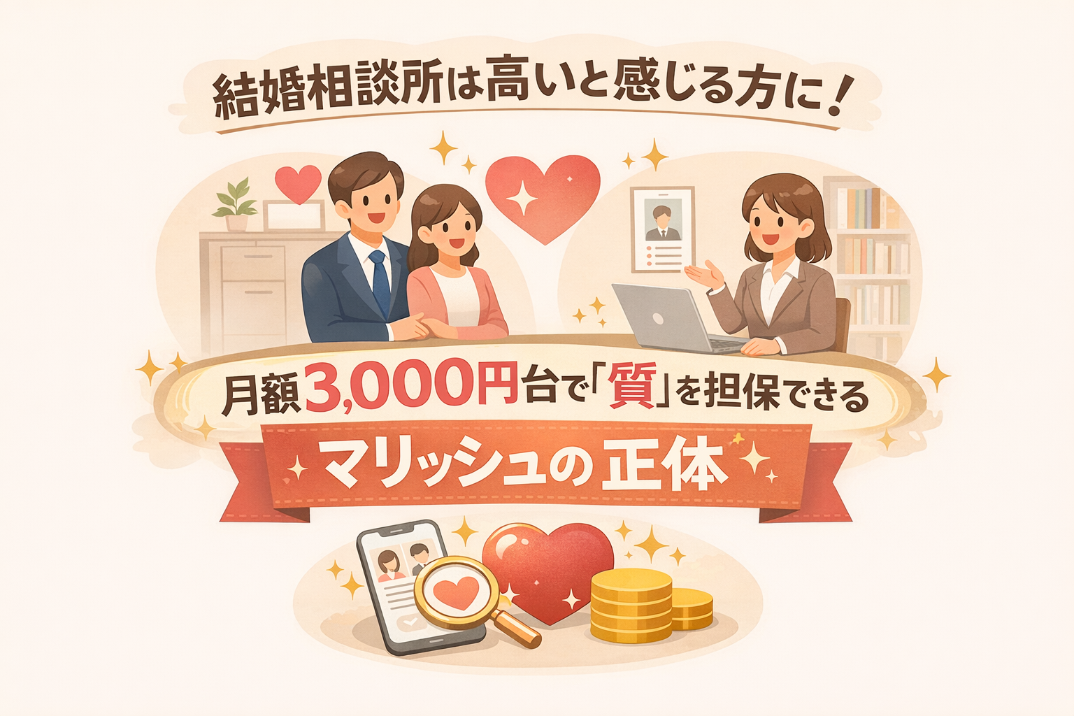 結婚相談所は高いと感じる方に！月額3,000円台で「質」を担保できるマリッシュの正体