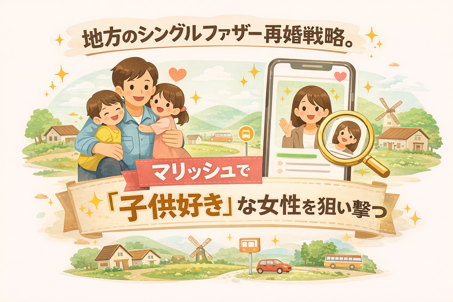 地方のシングルファザー再婚戦略。マリッシュで「子供好き」な女性を狙い撃つ