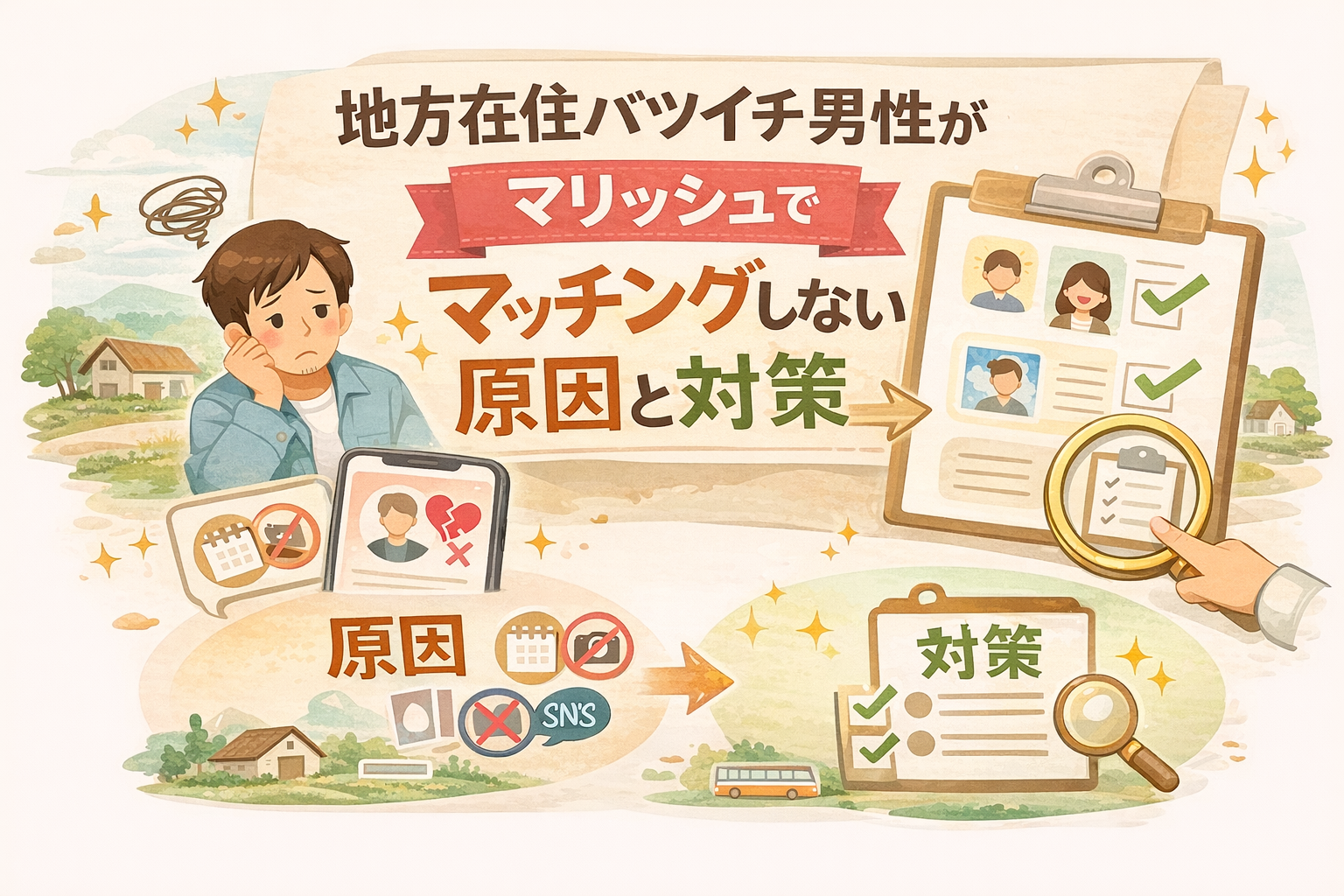 2026年最新版！地方在住バツイチ男性がマリッシュでマッチングしない原因と対策
